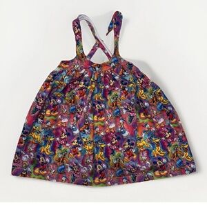 Disney Characters Vintage Pattern Handmade Sleeveless Baby Girls Dress Toddler